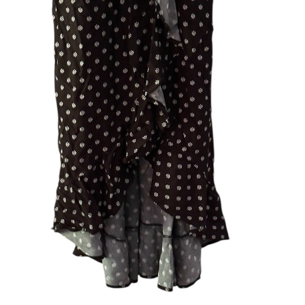 Hollister Ditsy Floral Maxi Sundress Women XS Black Ruffle Whimsigoth Fairy Goth - Picture 7 of 11